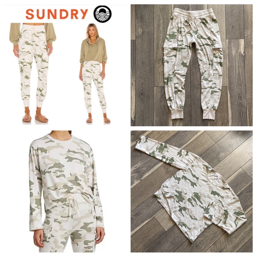 Sundry Camo Boxy Crew & Jogger Set